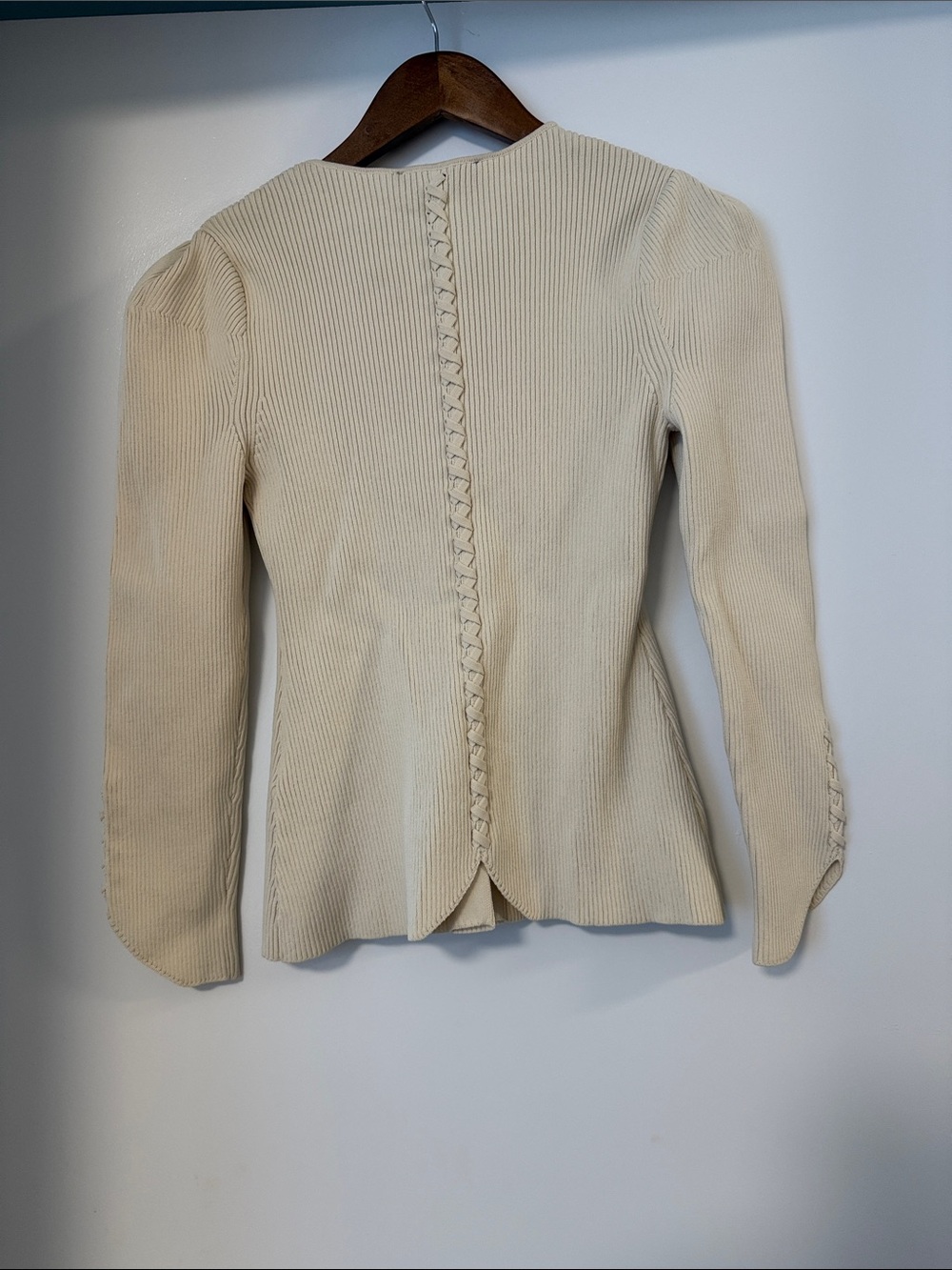 Zara Cream Ribbed Button-Up Blazer - Picture 3 of 3